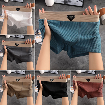 🔥🩲(6/12 bucăți) Lenjerie intimă subțire și respirabilă pentru bărbați, din mătase glacială de vară