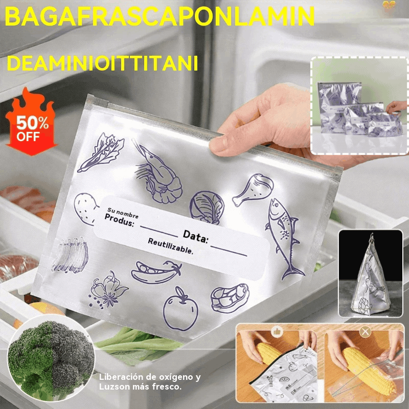 🥩【30 Piezas】Bolsa Sellada de Papel de Aluminio de Grado Alimenticio con Cremallera para Conservar la Frescura para Uso en Refrigeradores Domésticos