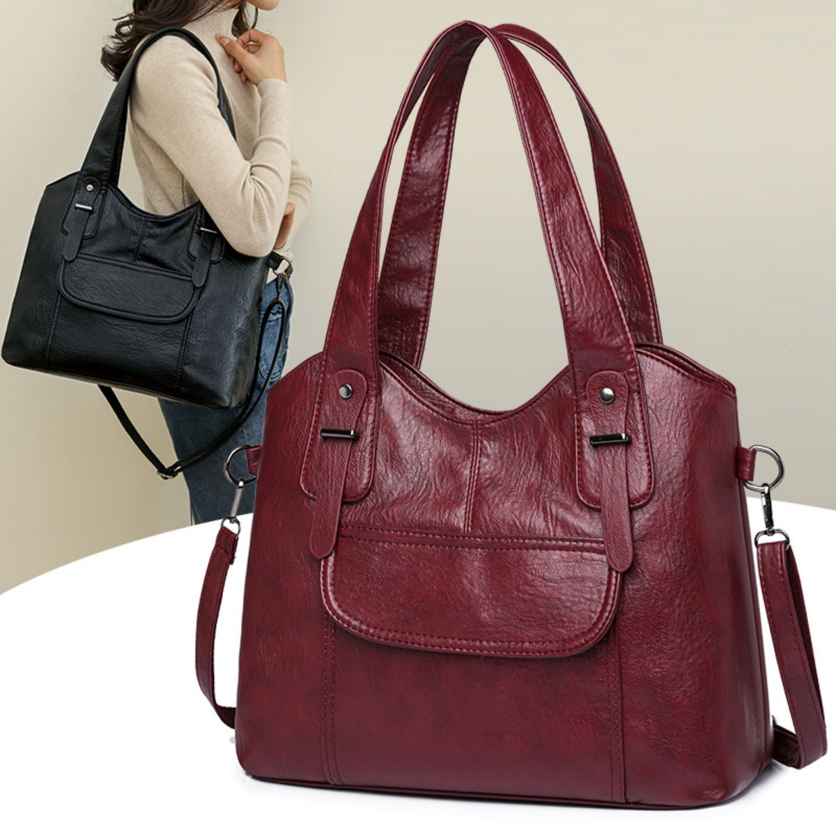 👜[Promoție de sfârșit de an, ofertă pe perioadă limitată] Geantă de umăr din piele naturală pentru femei, nou-nouță-3844969