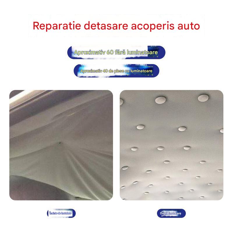 🔥【49% OFF】Pânza de pe acoperișul mașinii cade, reparați catarama de fixare a cuielor Modificare și recondiționare interior a mașinii chins fără demontare (kit de instrumente de instalare + șurubelniță + prosop inclus)-3862752