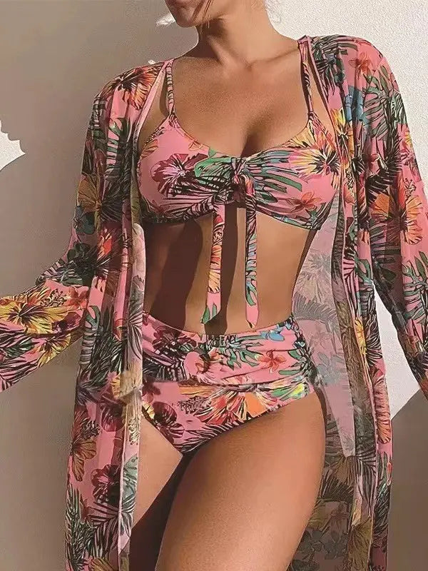 👙☀️【Platba na dobierku】💥【40-90kg】Nová štýlová plavková súprava, vrátane ľahkej bundy na ochranu pred slnkom. (3-dielna súprava)