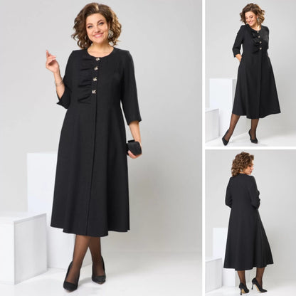 🍁【Ograničena rasprodaja】【S-5XL】💞Visokokvalitetna elegantna jesensko-zimska haljina novog stila-3843695 