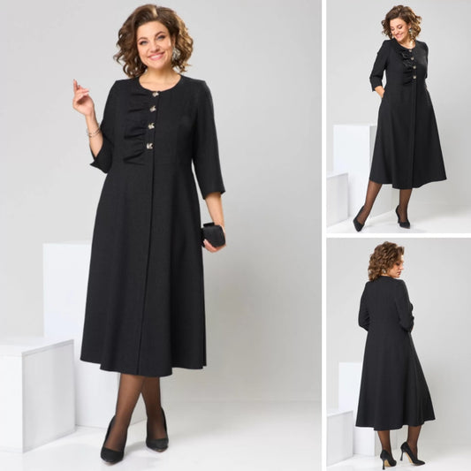 🍁【Ograničena rasprodaja】【S-5XL】💞Visokokvalitetna elegantna jesensko-zimska haljina novog stila-3843695 