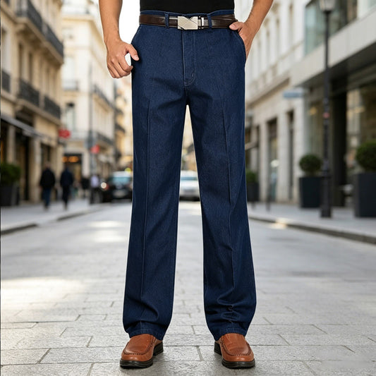 👖👖2026 Novo u ponudi: 【55-110KG】Muške ravne poslovne traperice - 3D kroj, visoki struk, duboko međunožje, kompatibilne s različitim tipovima tijela