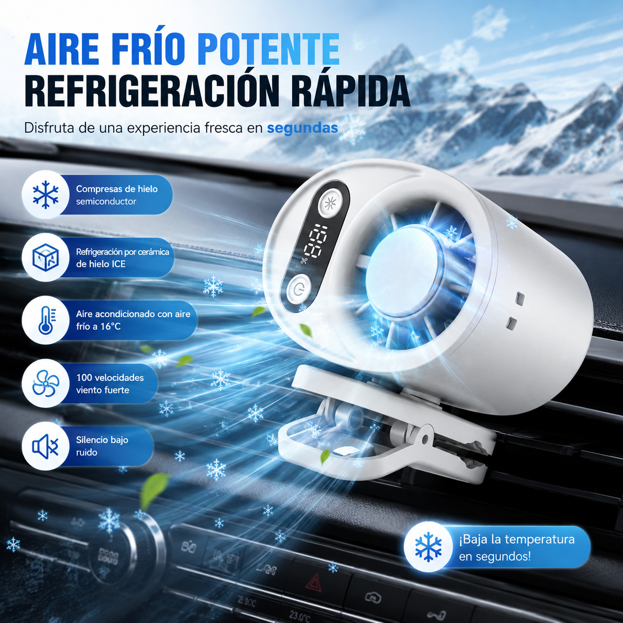 ✨Prijenosni turbo ventilator za hlađenje automobila