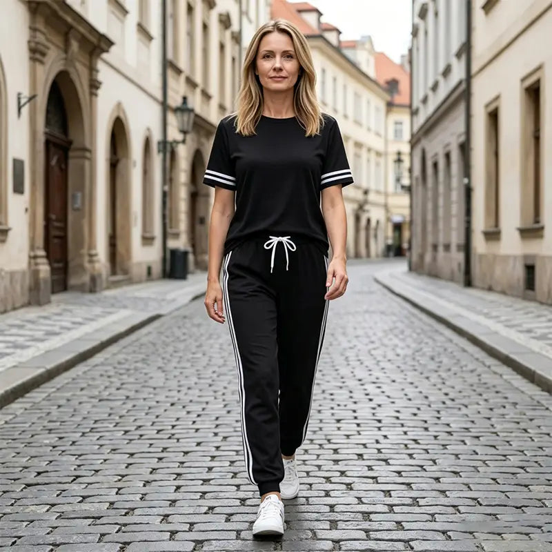 🔥[Popust ograničenog trajanja] 【S-2XL】🔥Ženski sportski set od 2 dijela, mekan i elastičan materijal, ležeran set za dom i slobodno vrijeme