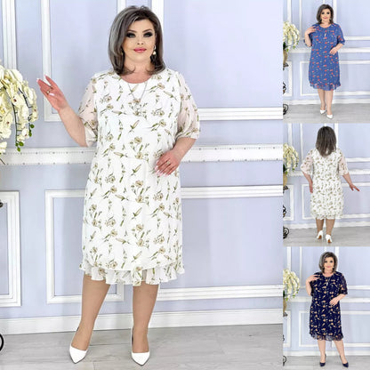 🎈🎈【S-5XL】👗2025 noua rochie eleganta din sifon floral