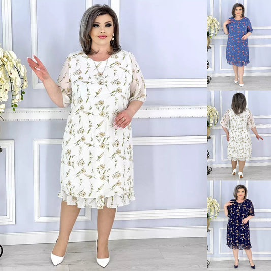 🎈🎈【S-5XL】👗2025 noua rochie eleganta din sifon floral