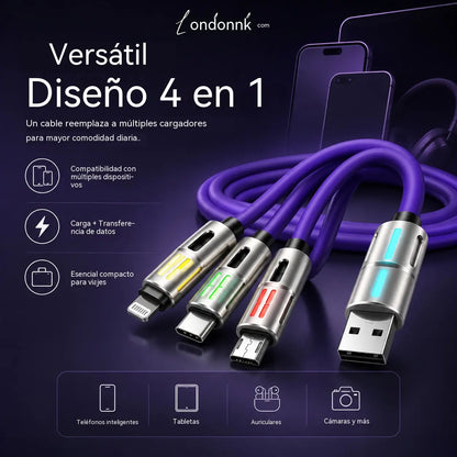 🔥Compra 1 y llévate 1 gratis 🔥Cable de carga LED 4 en 1⚡📱