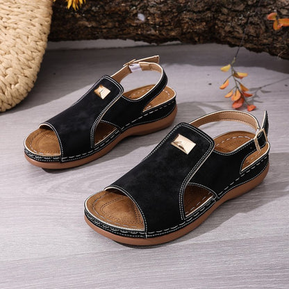 【50% popusta】👡 Elegantne sandale s elastičnom trakom, posebno dizajnirane za žene većih veličina | Udobne i za isticanje visine | Veličine [36-43]