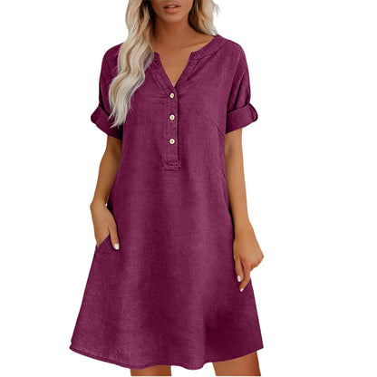 🔥【Vremenski ograničena ponuda: 50% popusta 3 dana】👗【S-5XL】Haljina širokog kroja s ovratnikom i stojećim ovratnikom - tkanina ugodna za kožu, stagnira. ✅Plaćanje pouzećem