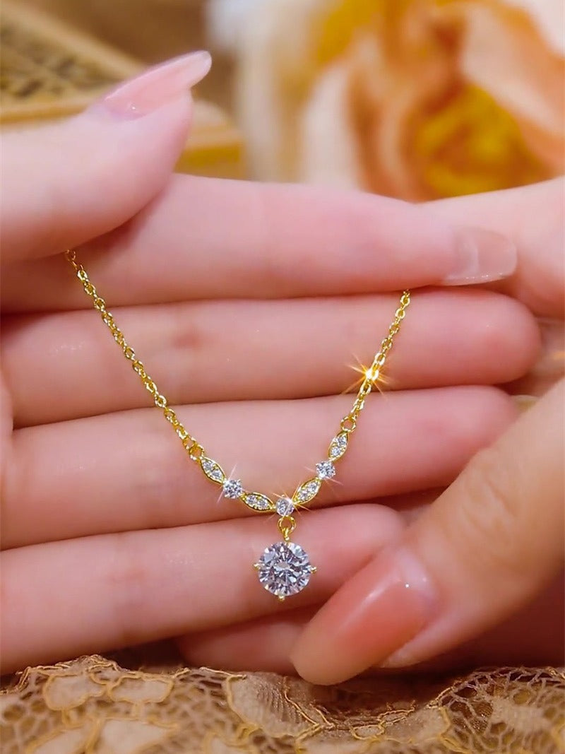 ✨💎【Plaćanje pouzećem - Kupite 1, dobijte 1 gratis】🔥Ogrlica od 18-karatnog zlata s dijamantima