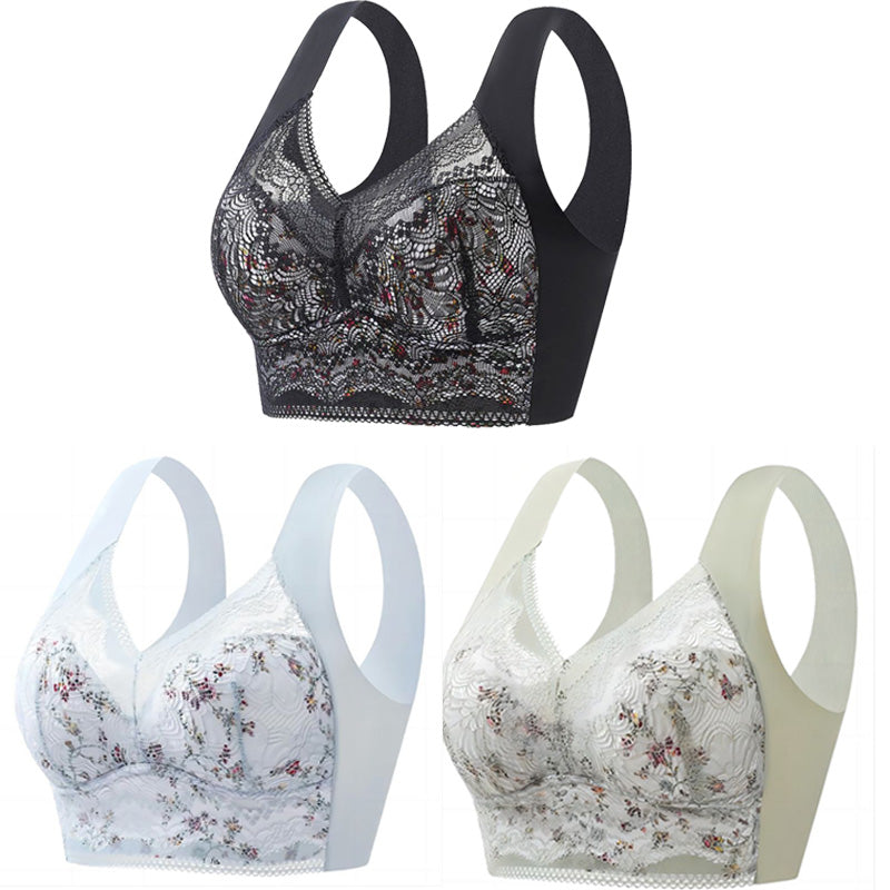 【🔥Cumpărați 1, primiți 3 gratuit】【Set de 3 bucăți】💕🎁Sutien de mărime mare din mătase de gheață fără cusături, respirabil și reglabil【Potrivit pentru 40kg-100kg】-3983347