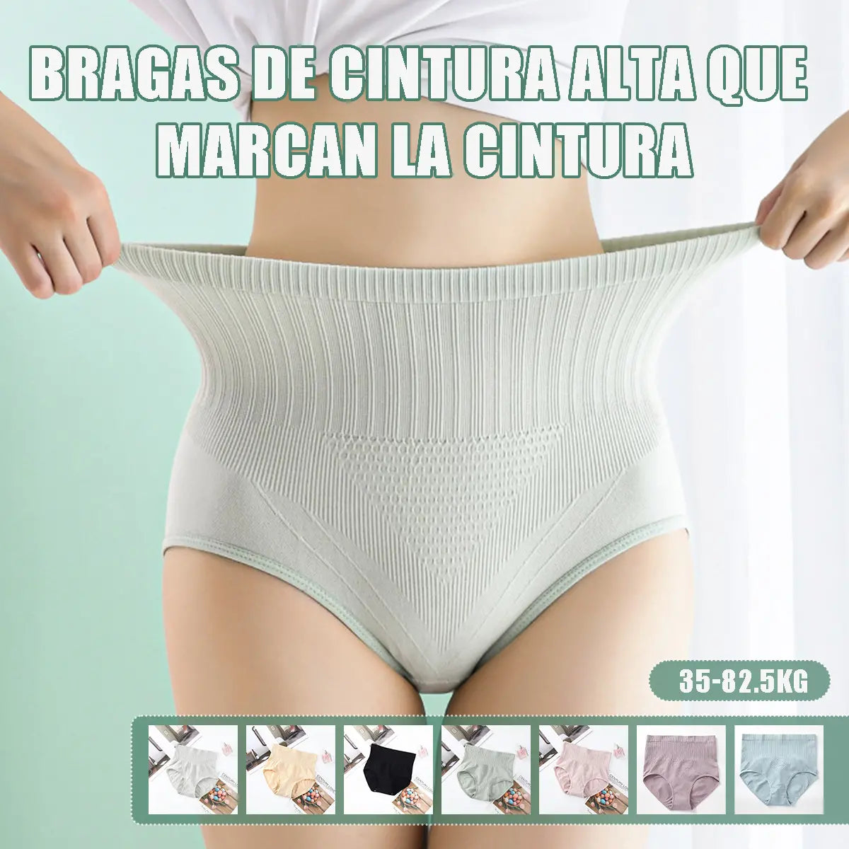 Último día con 50 % de descuento: 🔥7 piezas【M-XL】bragas antibacterianas impermeables de cintura alta
