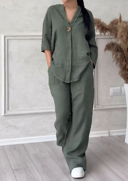 🔥【Novi artikli s 50% popusta samo 3 dana】🥋【S-5XL】【Majica kratkih rukava + hlače】Lagani, elegantni i udobni ženski set, dostupan u više boja