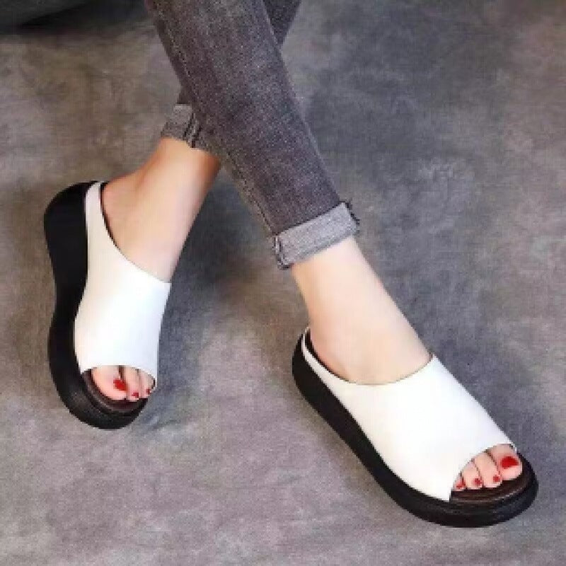 🔥【35-42】2025 Noua sandale retro confortabile din piele de vacă cu talpă moale