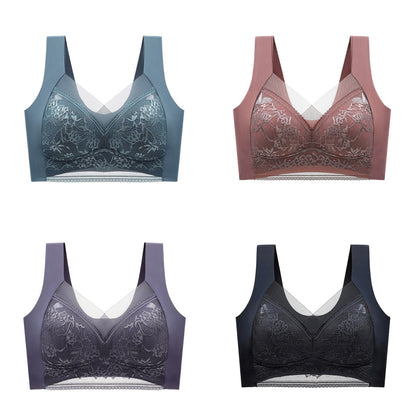 🔥【4 bucati】👙【40-110 KG】 Sutien confortabil, fără cusături, din dantelă