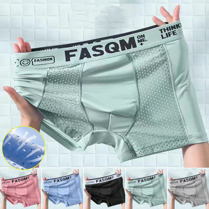 【Kupite 3, dobijte 3 gratis】【L-4XL】Muške prozračne bokserice od mrežaste tkanine ledene svile