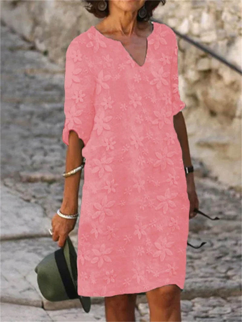 👗【S-5XL】【Kasna ljetna rasprodaja】Haljina od pamuka i lana s cvjetnim printom