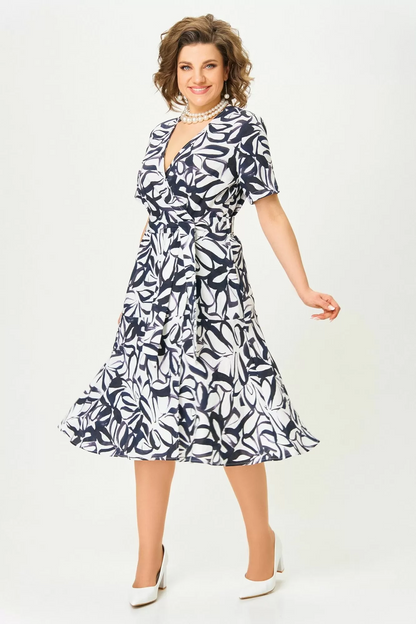 🎀🎀【S-5XL】2025 Noua rochie imprimata cu cravata in talie