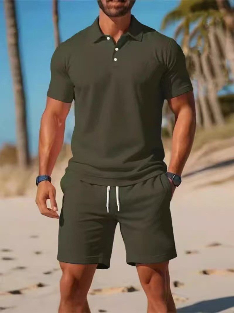 [S–3XL] Ljetni ležerni komplet kratkih rukava - polo majica i kratke hlače