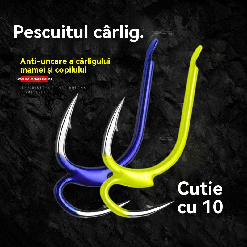🎣🐟【10/20/30】 Cârlig dublu ascuțit cu ghimpi-Metoda ușoară de a prinde peștele rapid