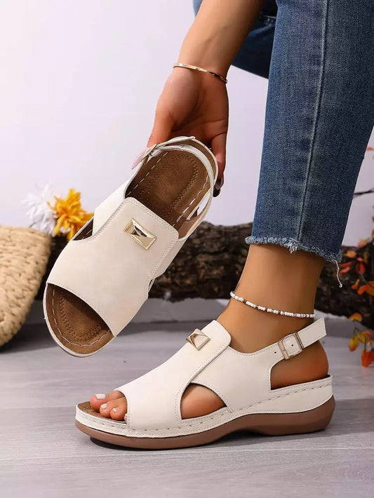 【50% popusta】👡 Elegantne sandale s elastičnom trakom, posebno dizajnirane za žene većih veličina | Udobne i za isticanje visine | Veličine [36-43]