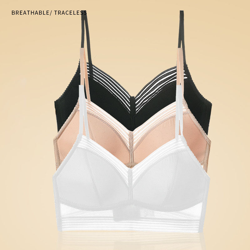 【3 buc】【S-3XL】Sutien ultrasubțire din dantelă fără spate în formă de U