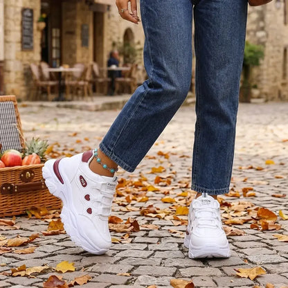 【35-42】👟Ženske tenisice na platformu s debelim dnom - skrivena klinasta podloga - ležerne tenisice s vezicama i blokovima boja 2026