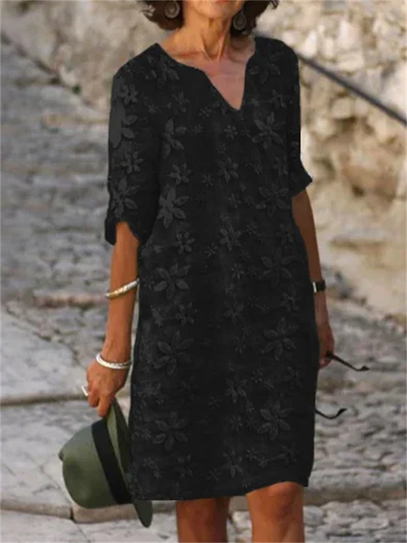 👗【S-5XL】【Kasna ljetna rasprodaja】Haljina od pamuka i lana s cvjetnim printom