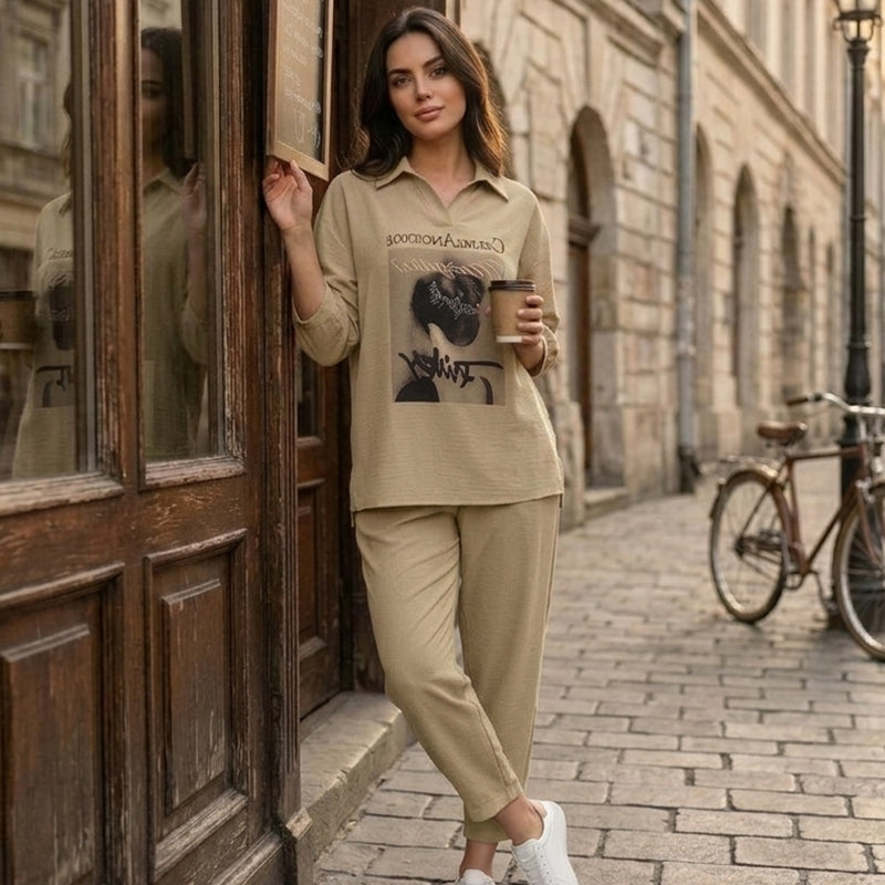 🔥🔥【Novi dolazak, vremenski ograničena ponuda】👚👚【M-3XL】Moderan ženski dvodijelni set, ležeran i moderan dizajn—✅Plaćanje pouzećem