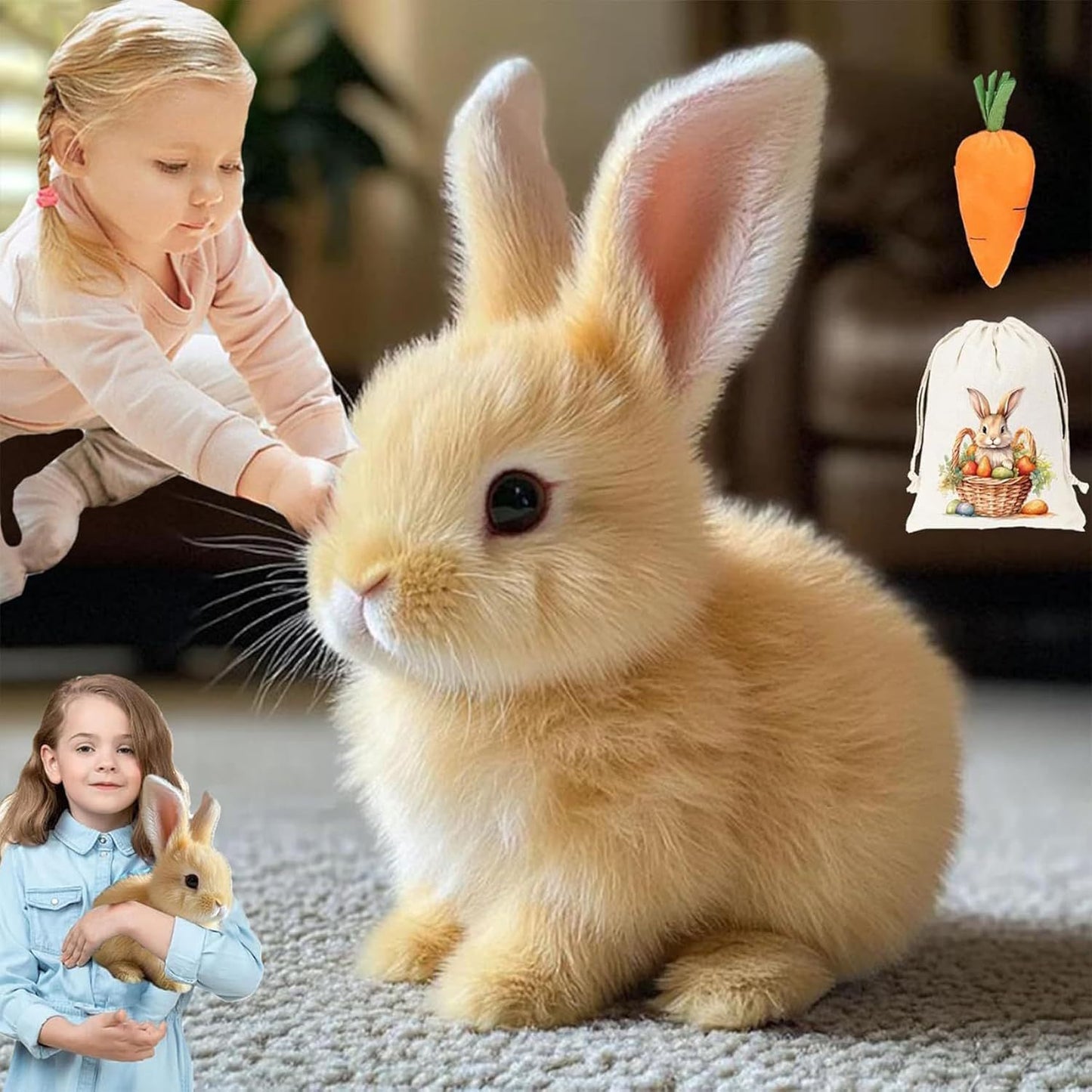 🔥💥🐰🐇【Jucării noi】Jucărie drăguță de iepure, jucărie de pluș electrică super simulare iepure