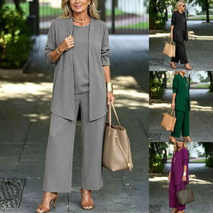 🧥Vrhunski ljetni set od 3 dijela: lepršavi kardigan, široki top i elegantne hlače protiv bora, veličine S-5XL