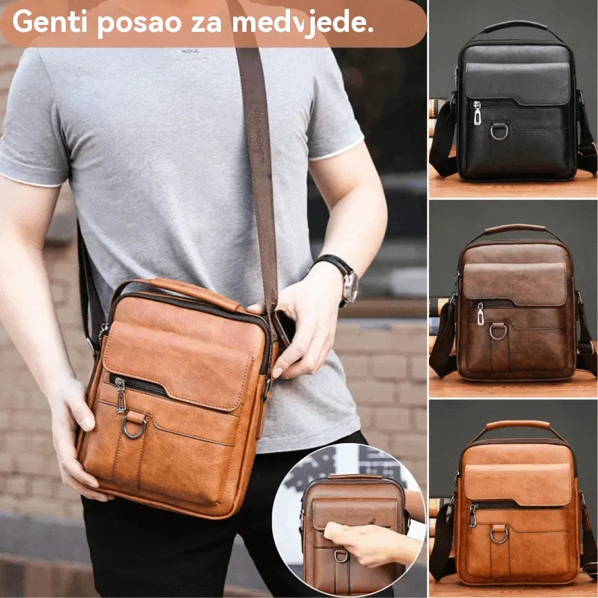 🔥45% popusta 👜 Moderna i ležerna muška kožna torba velikog kapaciteta ✅️Plaćanje pouzećem