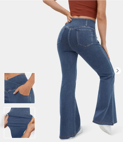 👖🌹【XS-4XL】Traperice visokog struka, uskog kroja i zvonastog kroja koje podižu bokove