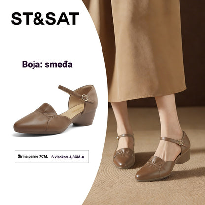 ✨💕【Novo - Ograničeno vrijeme 50% popusta】👠👠【Veličine 35-40】Udobne i elegantne ženske cipele s niskom petom - dizajn sa špicastim vrhom, mekani potplat na platformi
