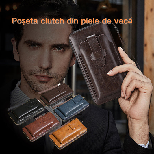 💼【Reducere pe timp limitat】 Portofel multifuncțional pentru bărbați, realizat manual din piele naturală, în stil nou-3876489