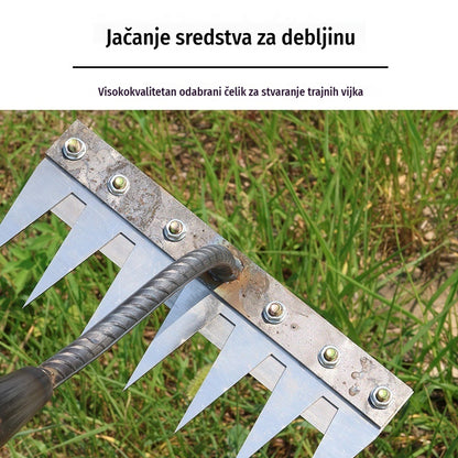 💥【50% popusta】 ⛏️🌱Artefacto de deshierbe con azada para excavar en agricultura, cultivo de hortalizas, herramienta para aflojar el suelo, rastrillo de acero feroz, rastrillo de clavos