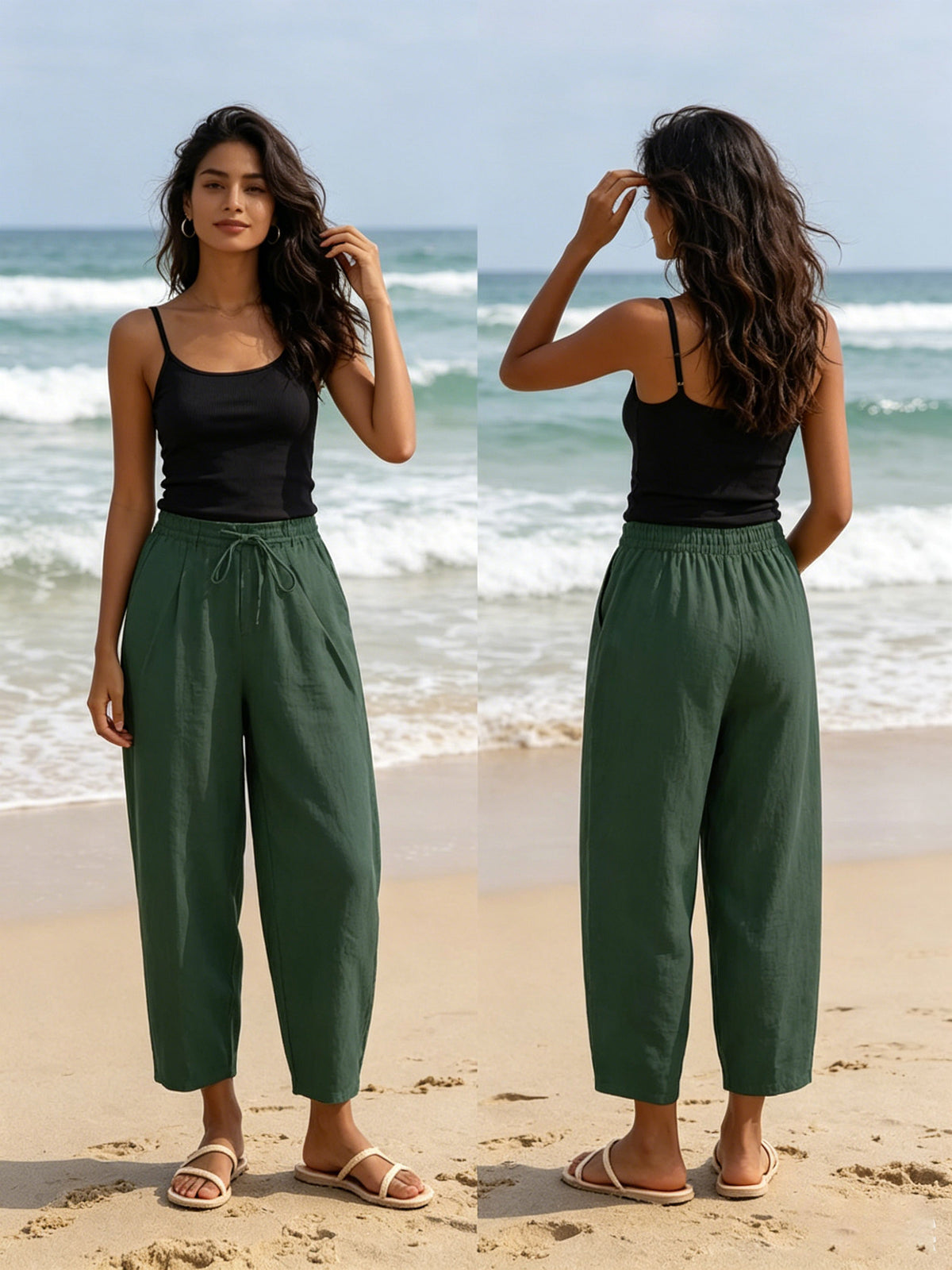 😍【Novo Ograničeno vrijeme 50% popusta 3 dana】💕【S-5XL】Ženske ležerne pamučno-lanene hlače - hladne i prozračne, elegantne i ležerne, od mekane tkanine. ✅Plaćanje pouzećem