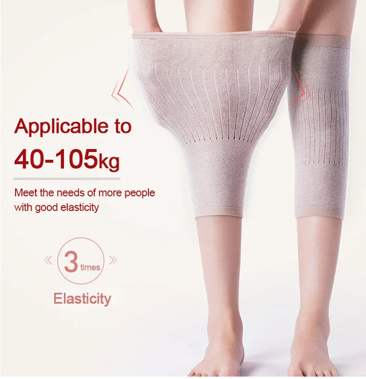 🔥【Cumpărați 1, primiți 1 gratuit】✅【40-105kg】Înveliș termic pentru genunchi din cașmir, Are elastic sus tine genunchiul sau tine de cald❤️-3872322