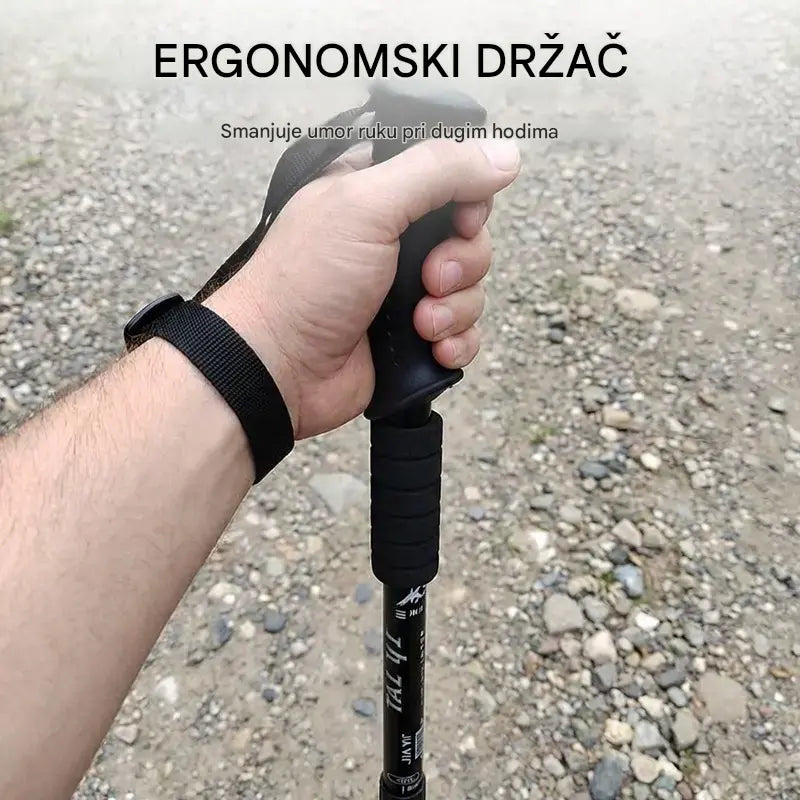 ⛺Podesivi štap za planinarenje od aluminijske legure: izdržljiv, apsorbira udarce i lagan
