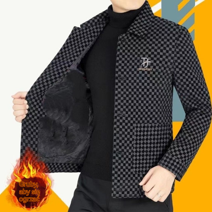 🔥🌈 【M-4XL】Jachetă casual pentru bărbați din lână și fleece 2025 pentru toamnă și iarnă-3862522