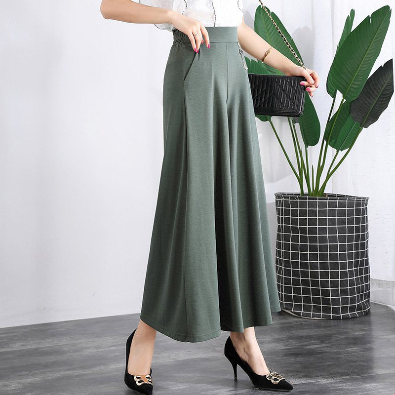 ❤️【M-5XL】Nuevos pantalones de verano para mujer 2026 - Pata ancha, seda de hielo, corte al tobillo