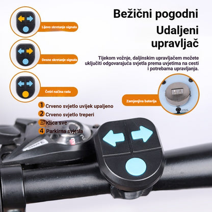 😀【Kupite jedan, dobijte jedan gratis】Novi multifunkcionalni bežični alarm s daljinskim upravljačem, pogodan za pokazivače smjera na biciklu