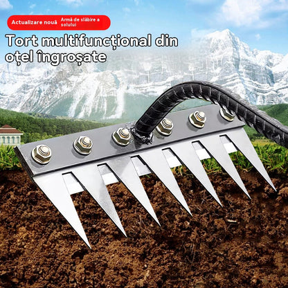 💥【Ofertă limitată în timp】 ⛏️🌱Artefact de plivire cu sapă săpat în agricultură agricultura legumelor unealtă de slăbire a solului greblă feroce din oțel greblă pentru cuie-3983477
