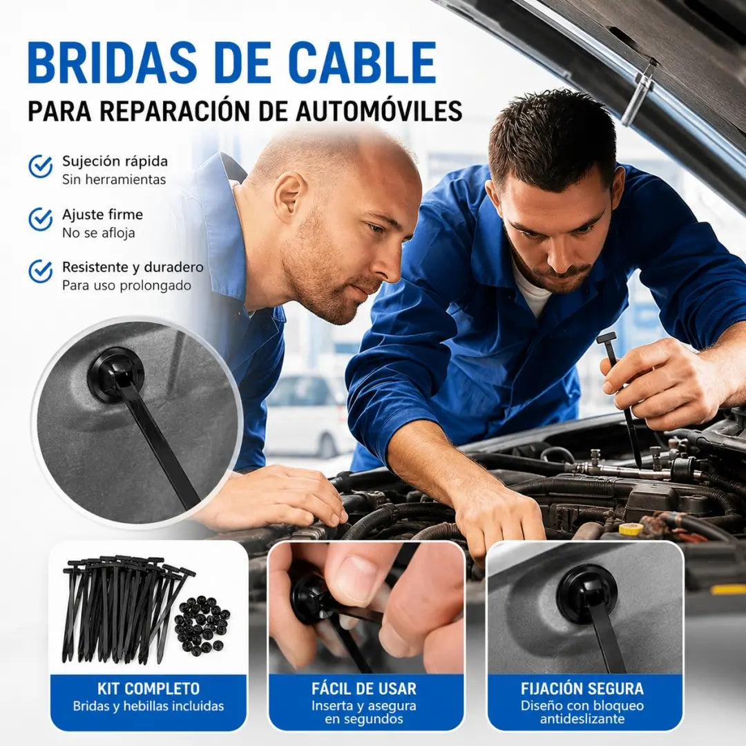 🔧🚗【70 piezas】Hebilla universal para bridas de nailon multifuncionales
