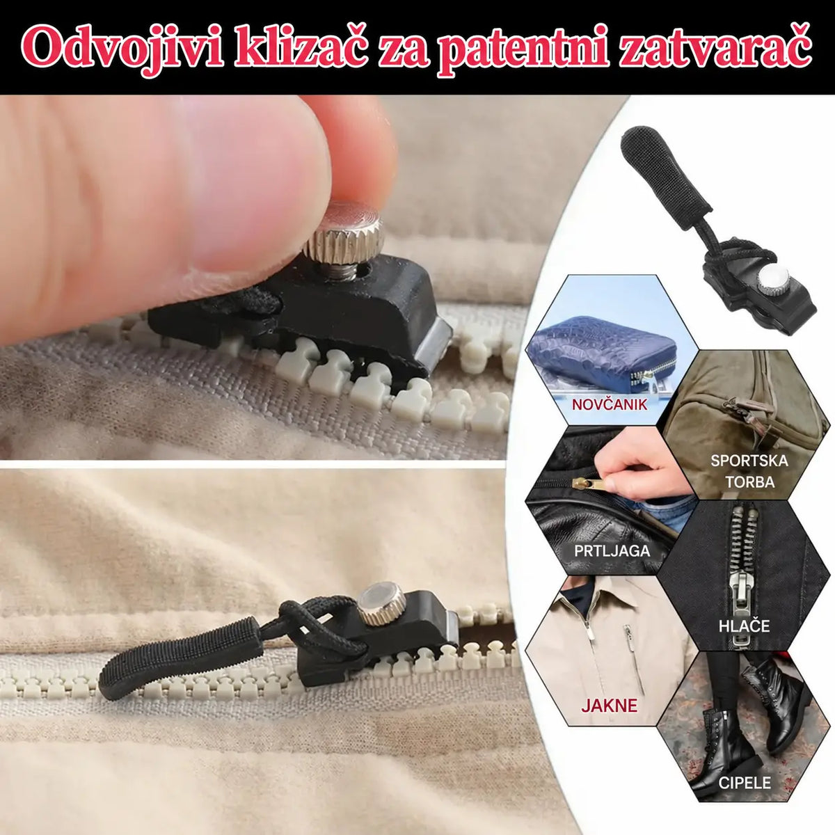 🛒【50 komada】Univerzalni alat za popravak patentnih zatvarača