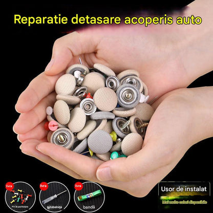 🔥【49% OFF】Pânza de pe acoperișul mașinii cade, reparați catarama de fixare a cuielor Modificare și recondiționare interior a mașinii chins fără demontare (kit de instrumente de instalare + șurubelniță + prosop inclus)-3862752