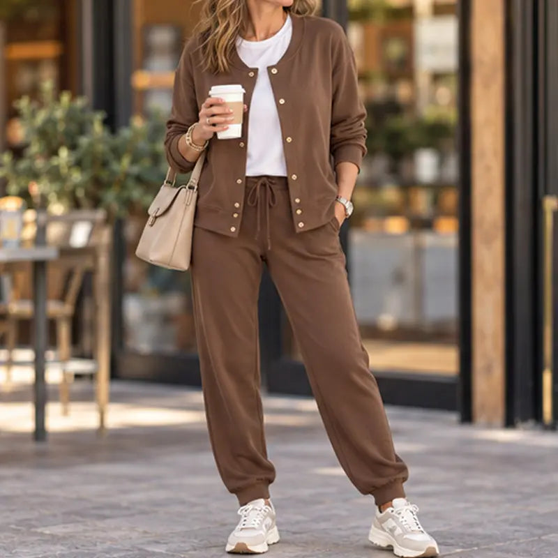 💃【Majica + Hlače】🧥🌙 Udoban i elegantan, s izvrsnom udobnošću - ležerni set od majice i jakne sada je dostupan!