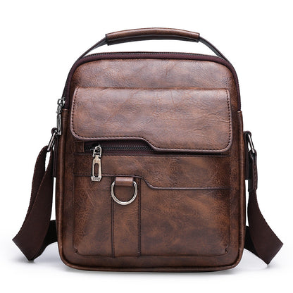 👜🔥【Descuento en nuevos productos】🎁Bolso de hombro de moda de negocios para hombre hecho de cuero genuino, gran capacidad, resistente al desgaste 